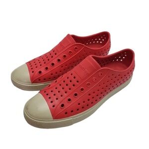 Native Jefferson Slip On Rubber Shoes‎ W9 M7 Red Taupe Perforated